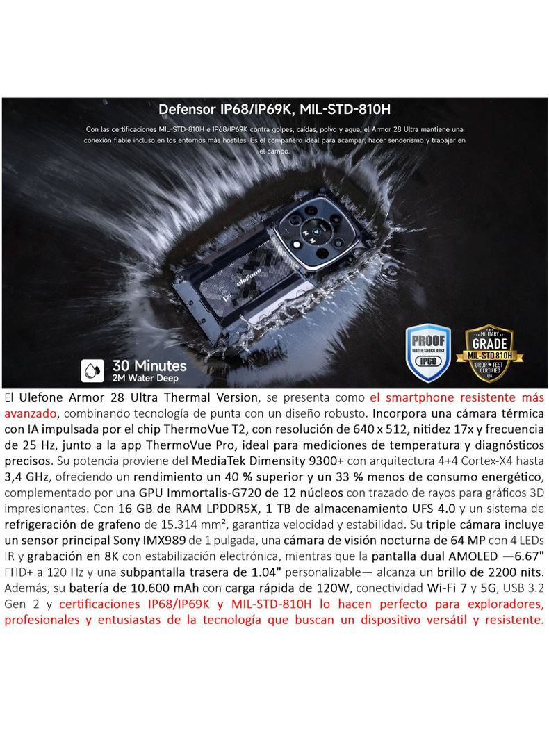 Ulefone Armor 28 Ultra Thermal Version - Con Cámara térmica-1