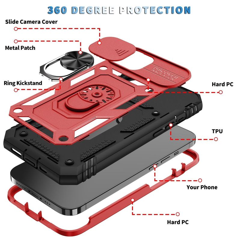 Para: iPhone 14 Plus - Carcasa Resistente Aro Imán-2