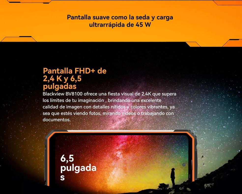 Blackview BV8100 - Smartphone Rugged 50 MP, Pantalla 2.4K-4