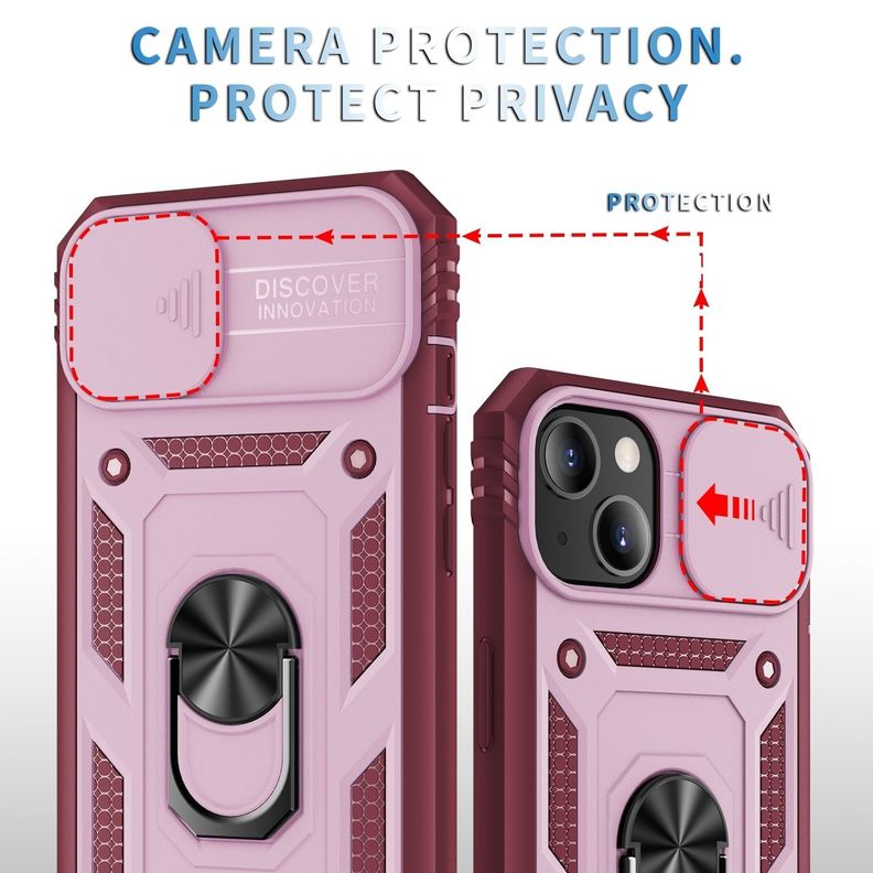 Para: iPhone 14 Plus - Carcasa Resistente Aro Imán-3