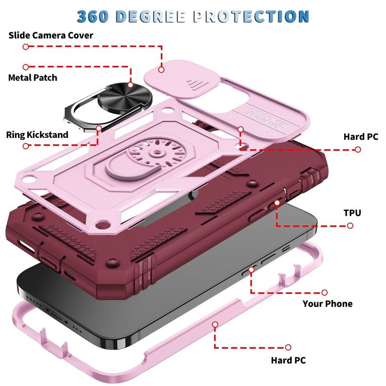 Para: iPhone 14 Plus - Carcasa Resistente Aro Imán-2