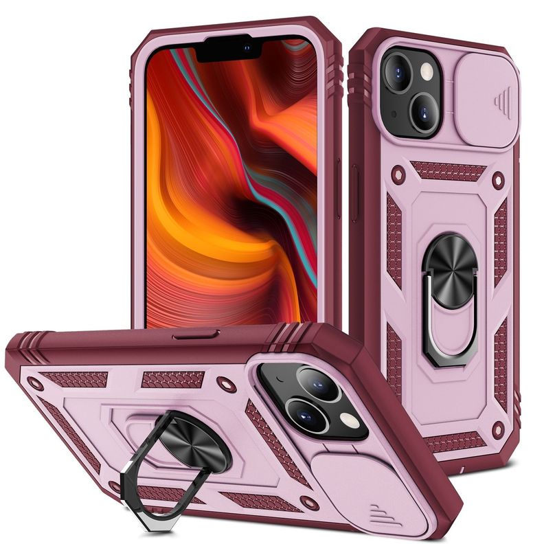 Para: iPhone 14 Plus - Carcasa Resistente Aro Imán-0