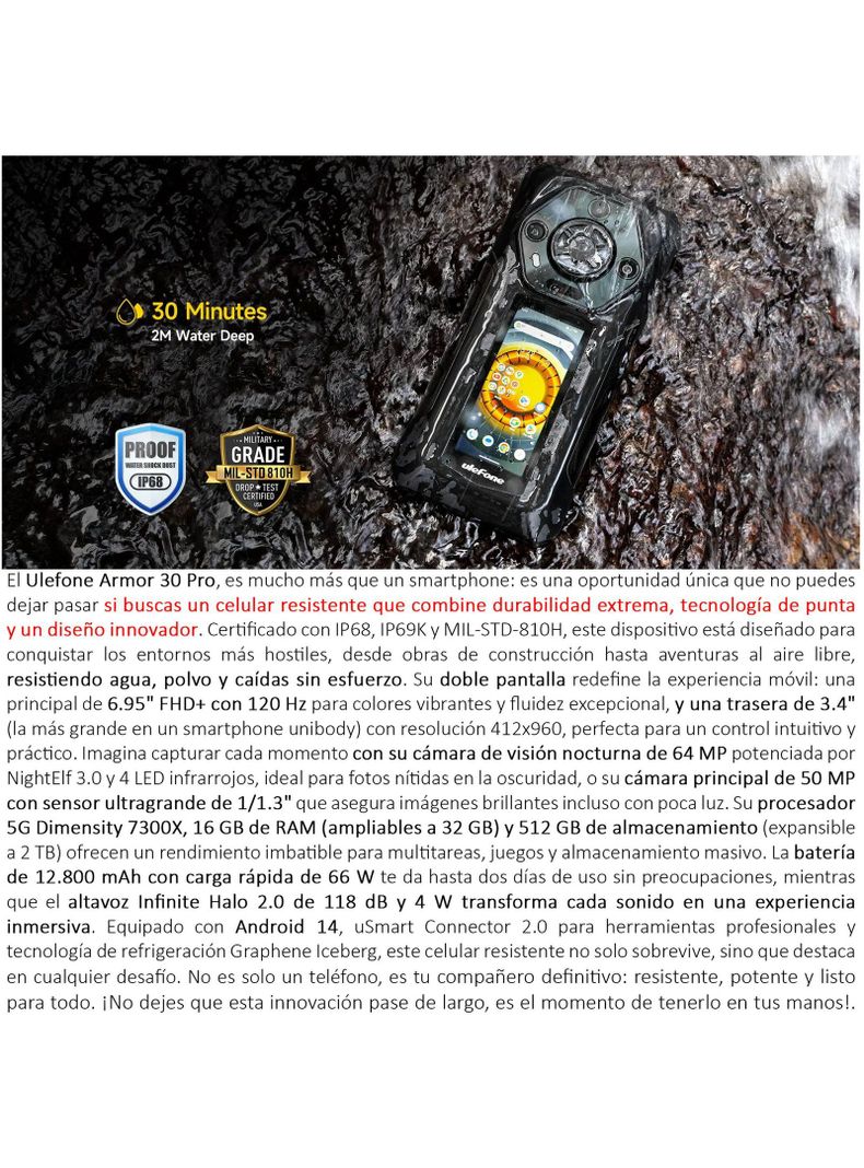 Ulefone Armor 30 Pro - Celular 5G Resistente Doble Pantalla-1
