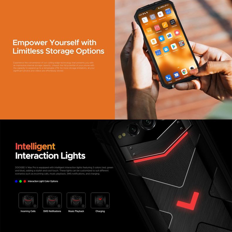 Doogee V Max Pro - Smartphone Rugged 108 MP, Batería 22.000-6