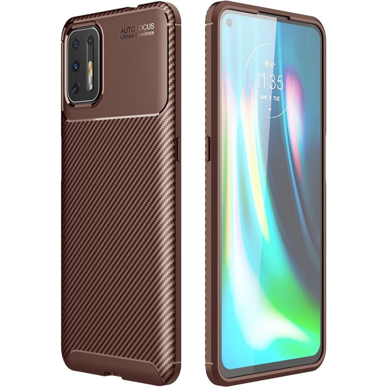 Carcasa: Moto G9 Plus - Resistente Funda / Café-0