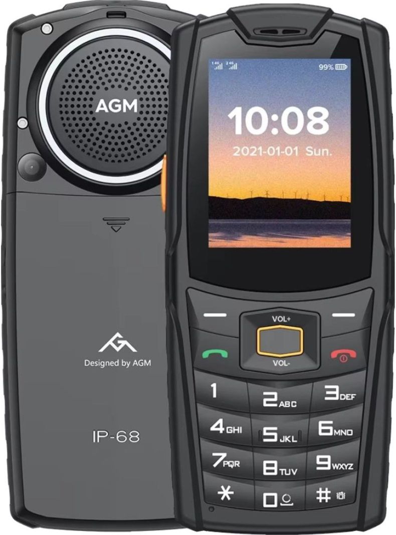 Celular Rugerizado AGM M6 4G, IP68, Altavoz 109dB, Dual SIM Negro