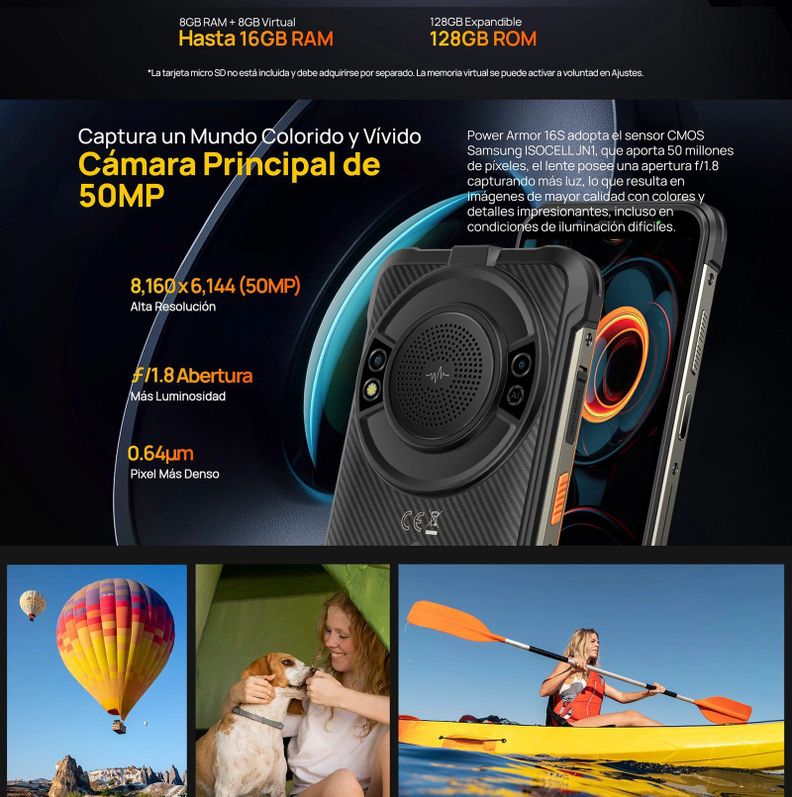 Ulefone Power Armor 16S - Sonido Hi-Fi, Batería de 9600mAh -5