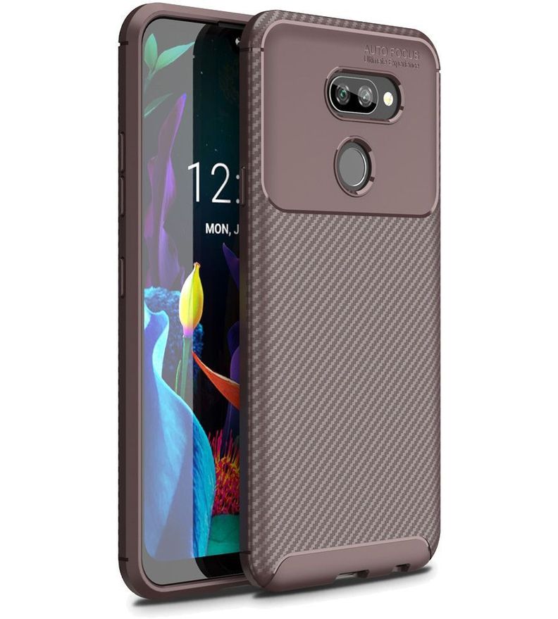 Carcasa: LG K40S - Resistente Funda Estuche / Café-0