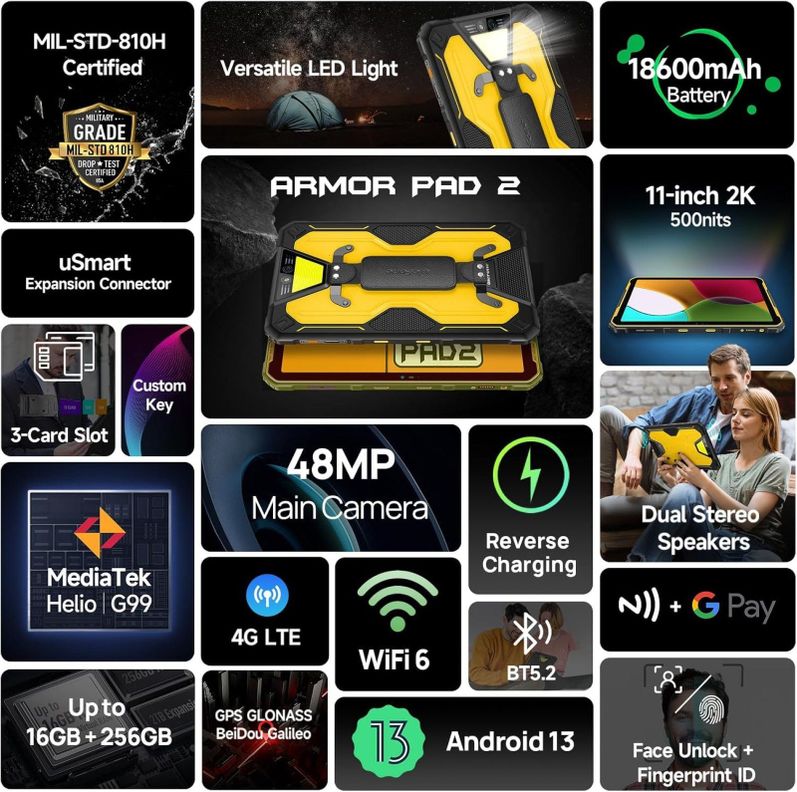 Ulefone Armor Pad 2 - Tablet Resistente Golpes Polvo y Agua-2