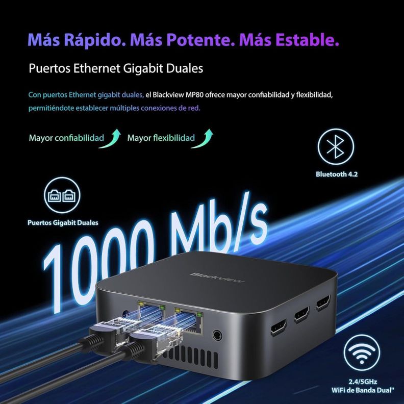 Blackview MP80 - Mini PC Intel® N95, 16GB RAM, 512GB SSD, 4-5