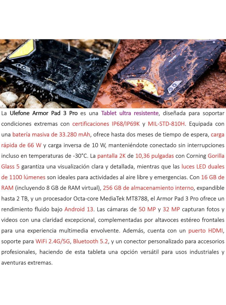 Ulefone Armor Pad 3 Pro - Tablet Industrial IP68 Militar-1