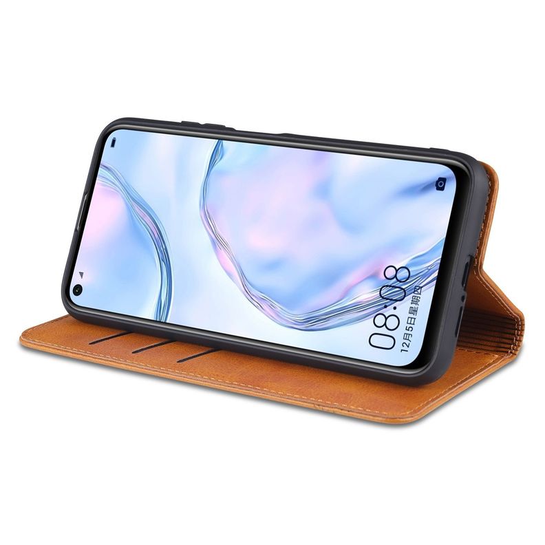 Funda: Xiaomi 10T Pro - Cuero Magnetica / Café-4