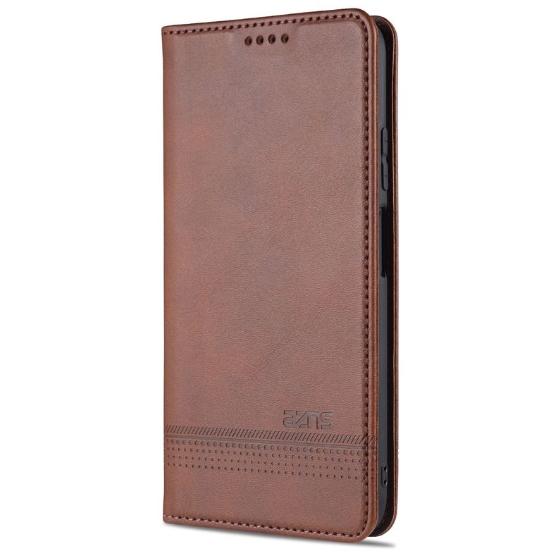 Funda: Xiaomi 10T Pro - Cuero Magnetica / Café-0