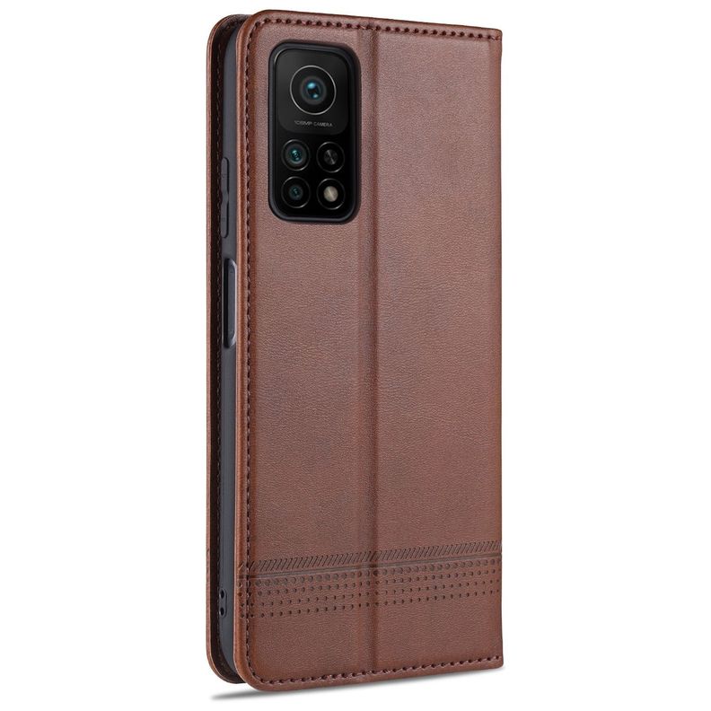 Funda: Xiaomi 10T Pro - Cuero Magnetica / Café-2