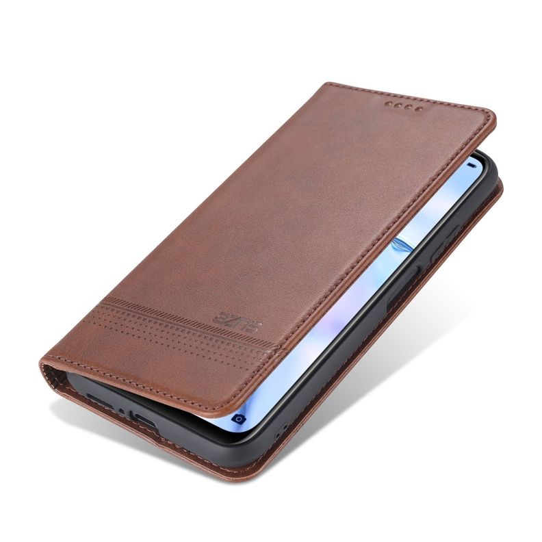 Funda: Xiaomi 10T Pro - Cuero Magnetica / Café-3