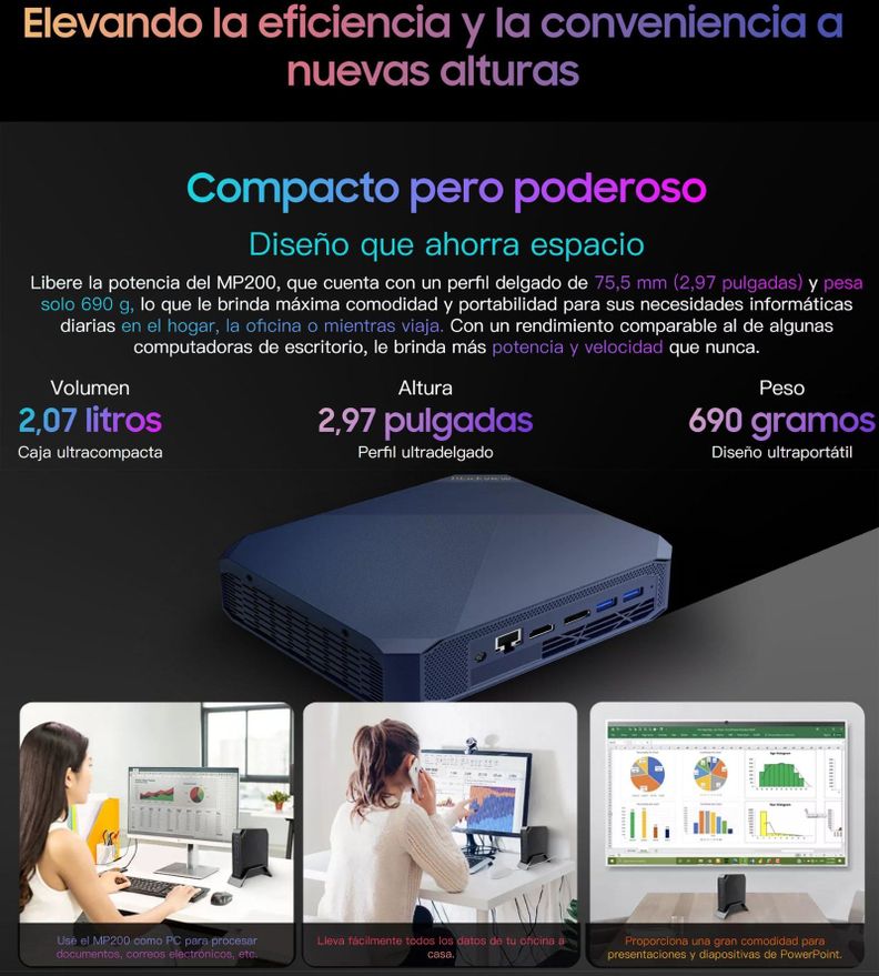 Mini PC Blackview MP200 - Windows 11 Pro, 16GB RAM, 1TB SSD-3