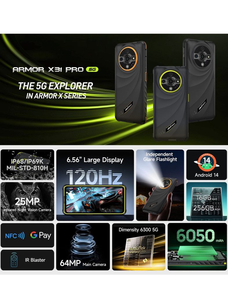 Ulefone Armor X31 Pro - Celular IP68 Rugerizado 5G DualSim-1
