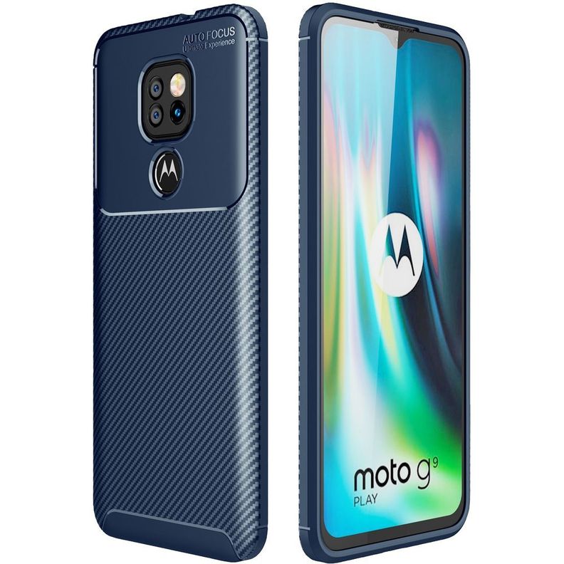 Carcasa: Moto G9 Play - Resistente Funda / Azul-0