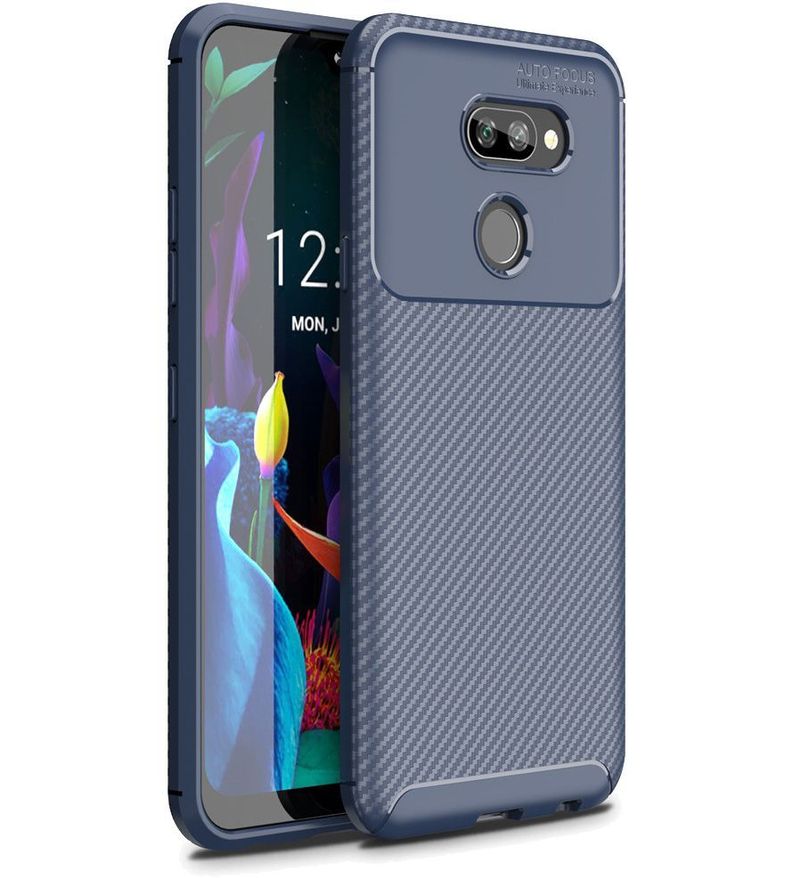 Carcasa: LG K40S - Resistente Funda Estuche / Azul-0