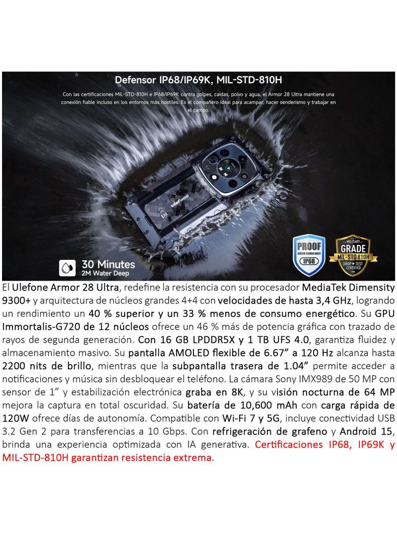 Ulefone Armor 28 Ultra Celular Militar Rugged Resistente 5G-1