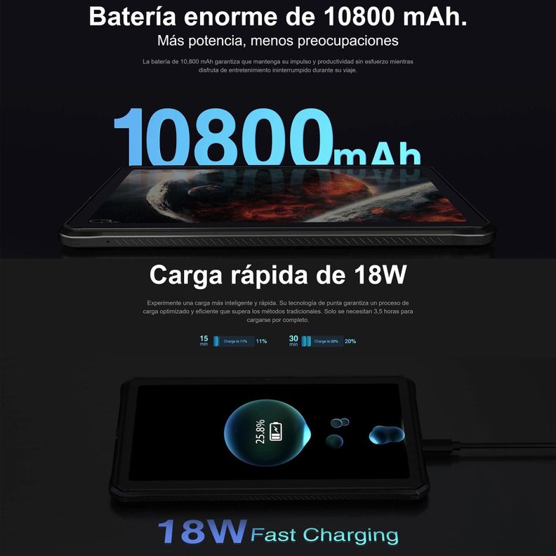 Tablet Rugged 4G Doogee R10 - Golpes, Polvo y Agua-3