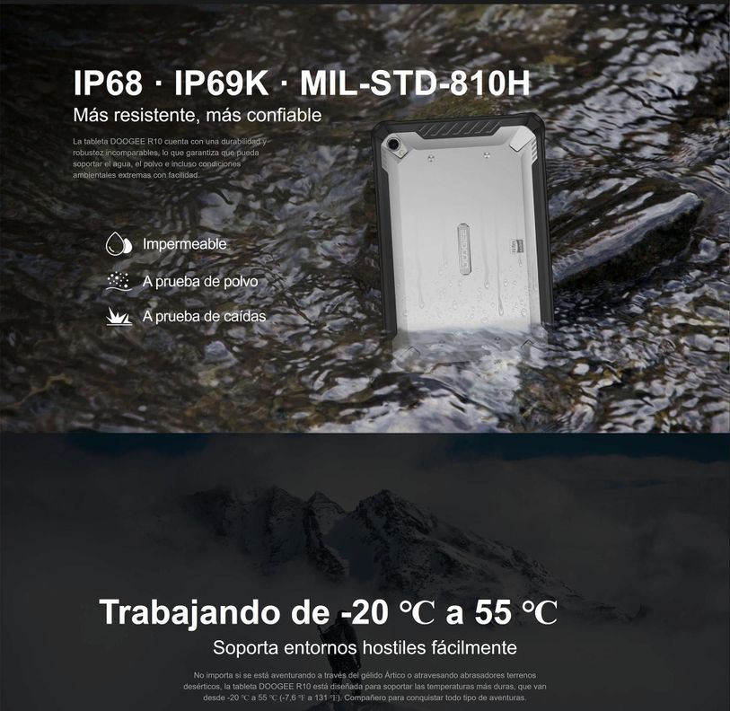 Tablet Rugged 4G Doogee R10 - Golpes, Polvo y Agua-4