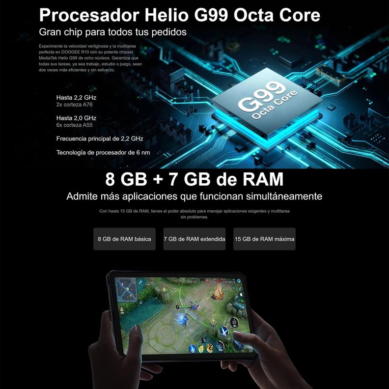 Tablet Rugged 4G Doogee R10 - Golpes, Polvo y Agua-6