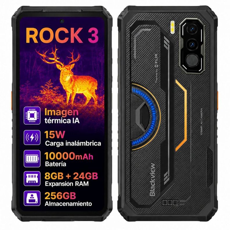 Blackview ROCK 3 | Celular Rugged con Camara Termica Negro