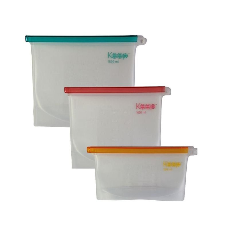 Pack 3 Bolsas de Silicona Reutilizables KEEP-0