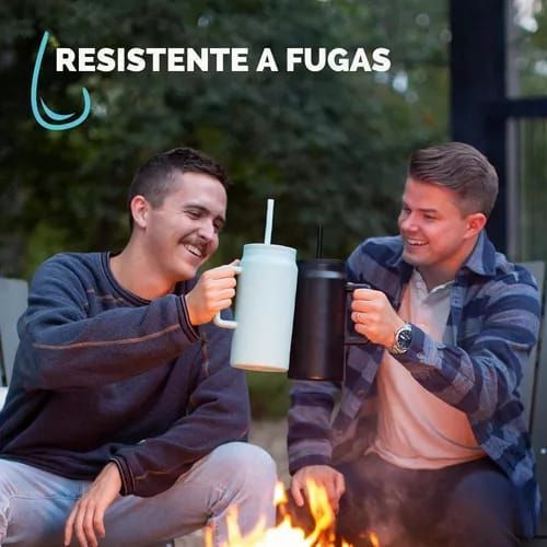 Vaso Termo Para Agua Cafe 1500ml Acero Inox +tapa+bombilla-2