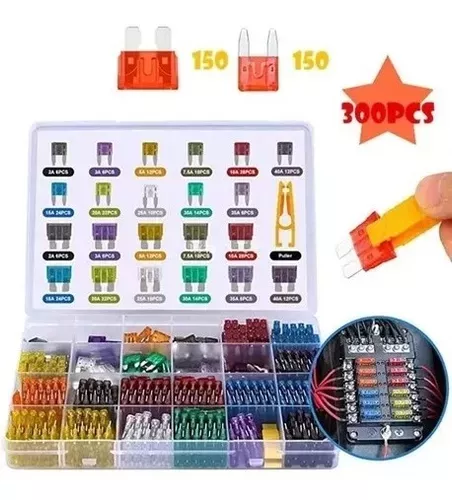 Kit Fusible 300 Unidades Eléctricos 12v Autos Motos + Pinza 300PCS-0