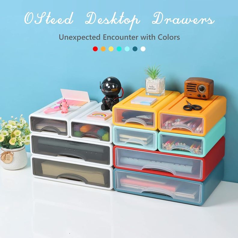 PACK 4 ORGANIZADOR MUEBLES ESCRITORIO APILABLES GRANDES-1