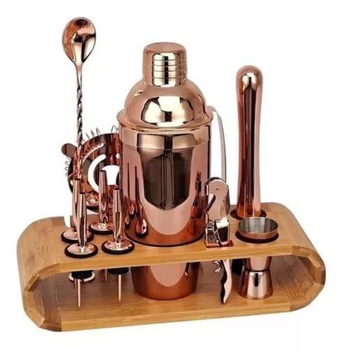 JUEGO DE COCTELERA COBRE INOXIDABLE PROFESIONAL BAR 12 PCS-0