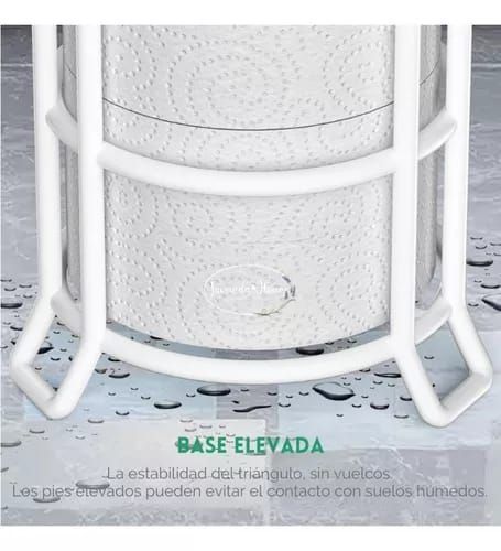 SOPORTE DE PAPEL HIGIÉNICO CONFORT PEDESTAL ORGANIZADOR BAÑO CON BASE NEGRO-2