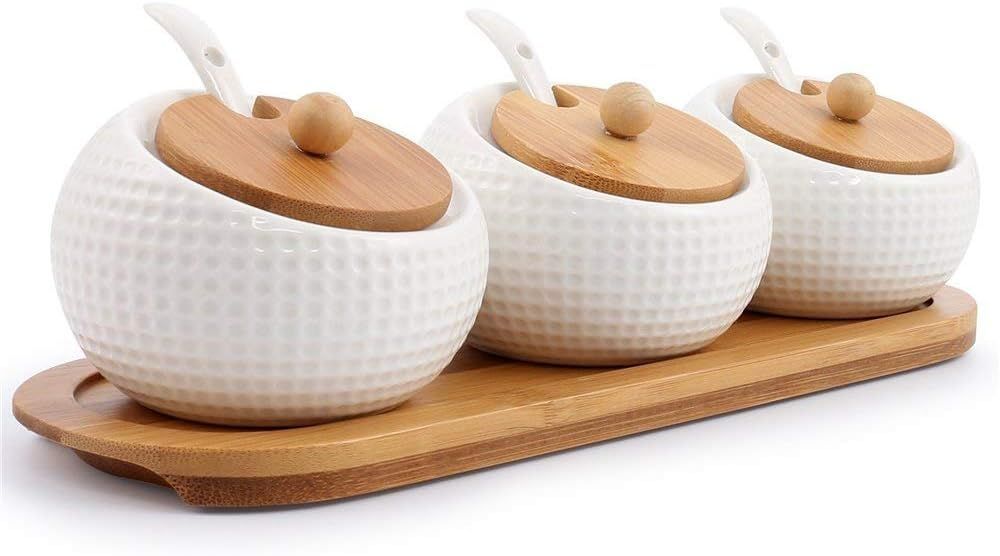 JUEGO 3 ESPECIEROS CERAMICOS CON TAPA Y BASE DE BAMBU-0