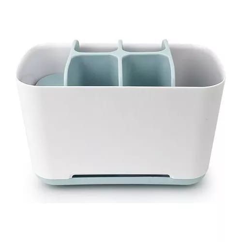 PORTA CEPILLO DE DIENTES CELESTE/BLANCO ORGANIZADOR BAÑO-2