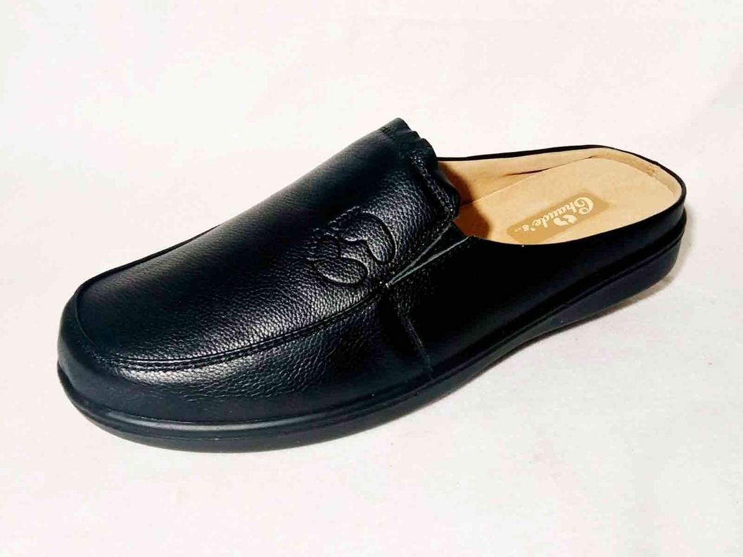 Pantufla Chaudes Hombre Cuero Negro