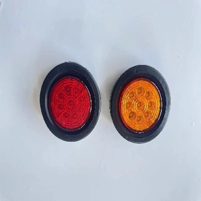 2" Diametro Farol de 9 LED con conector Multivoltaje Ambar-0