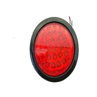 4" Diametro Farol de 24 LED Multivoltaje Rojo-0