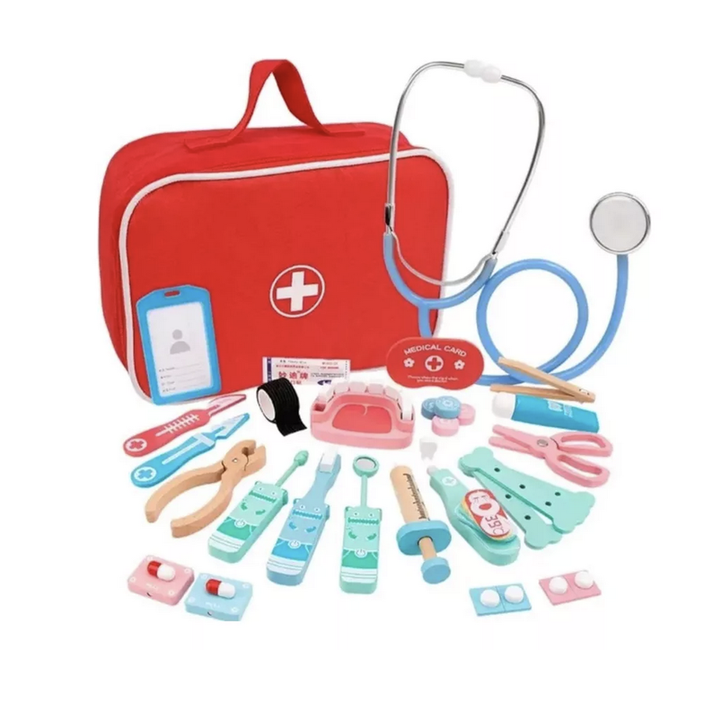 Set Juego De Roles Doctor- Dentista Juego Madera Niños-0