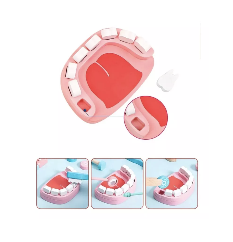 Set Juego De Roles Doctor- Dentista Juego Madera Niños-1