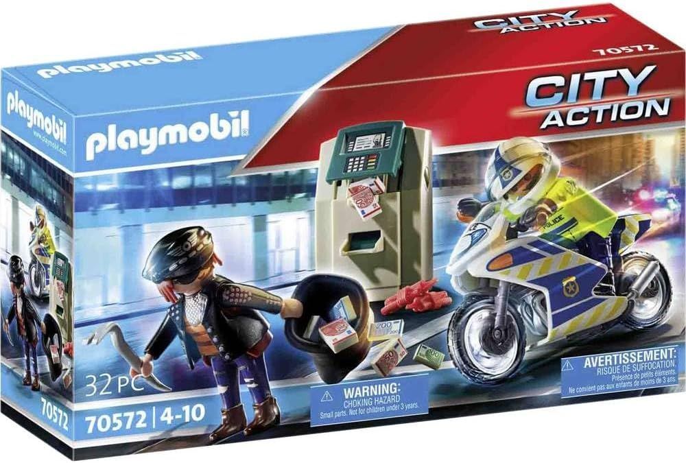 PLAYMOBIL MOTO DE POLICIA OPERACIÓN PERSECUCION DEL LADRON PM70572