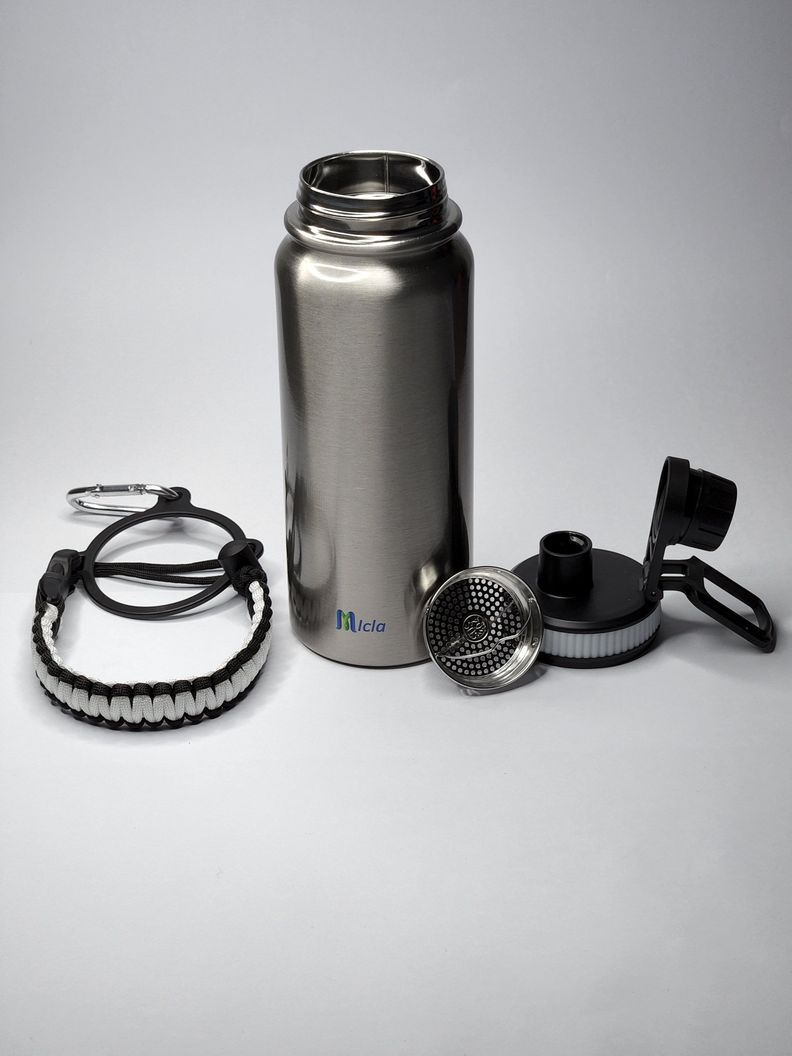 Botella de agua insulada con cuerda Paracord-1