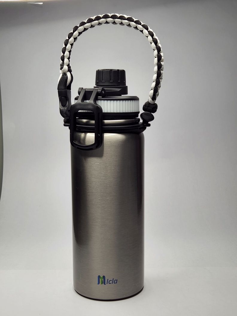 Botella de agua insulada con cuerda Paracord-0