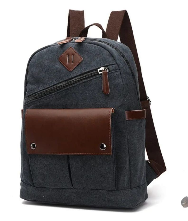 Mochila vintage con detalles ecocuero-0