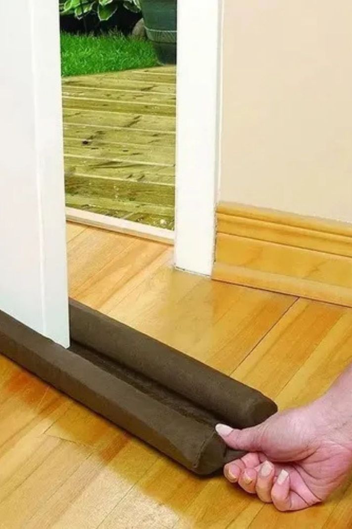 Protector Doble Aislante De Frio Polvo Para Puertas Ventanas Cafe Oscuro