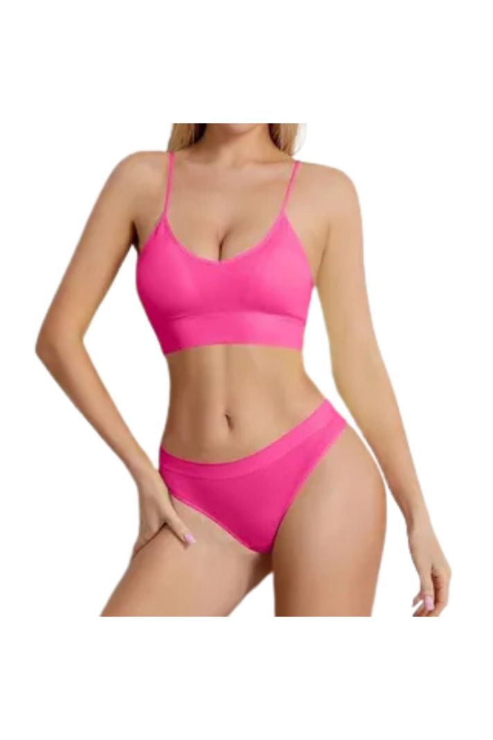 Lenceria Conjunto Ropa Interior Sosten + Calzon. Dos Piezas 666 Fucsia