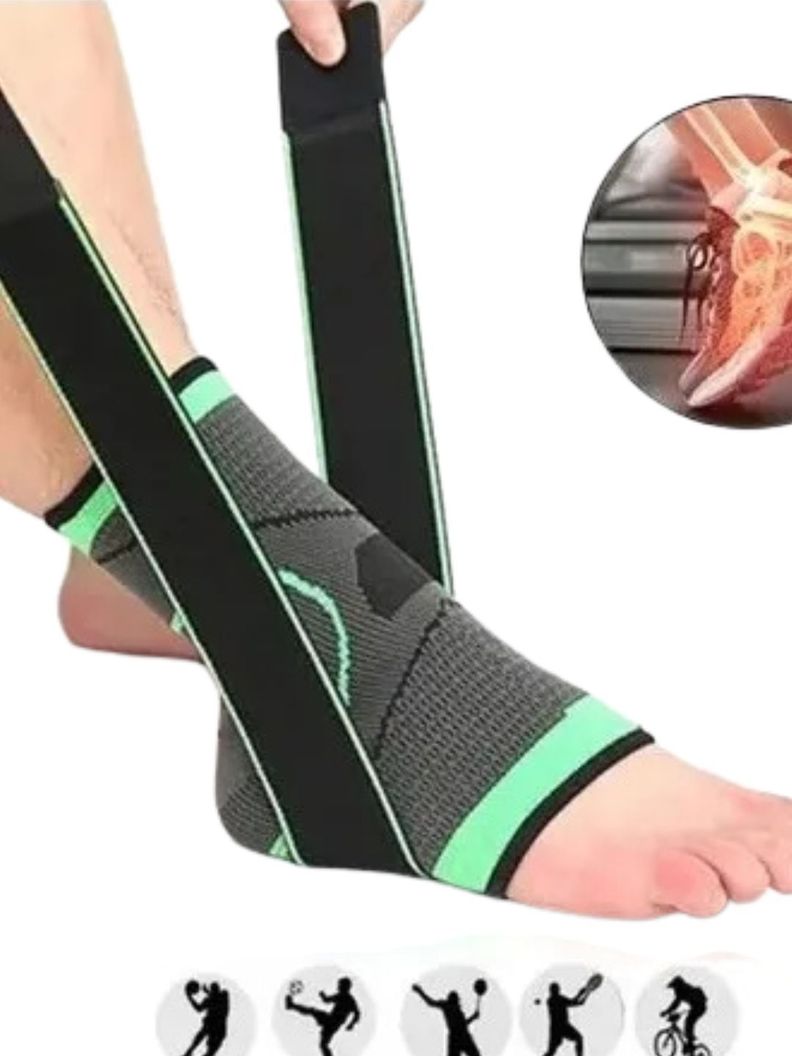 Tobillera Venda De Compresion Doble Banda Ajustable. 8323 Verde