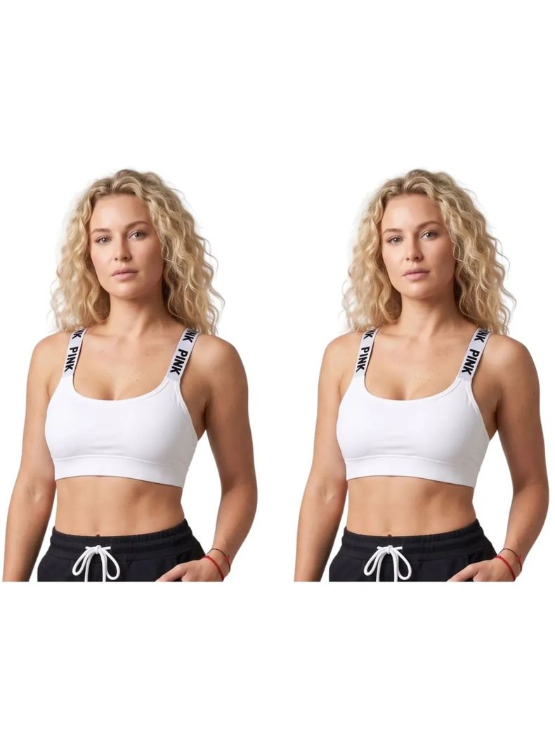 Pack 2 Sosten Top Elasticado Mujer Deportivo Suave. 888