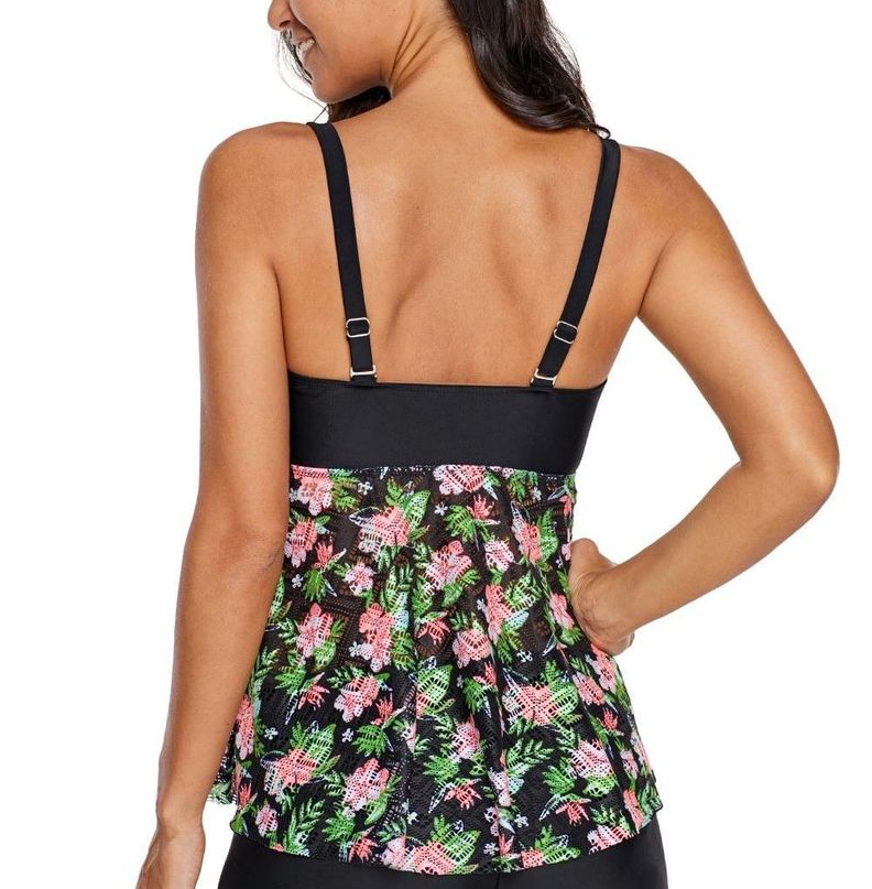 Traje De Baño Top Tankini Parte De Arriba Croch Gloriahoon-3